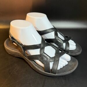 Merrell Agave Black Leather Strappy Comfort Sandals Womens US‎ 8 EU 39